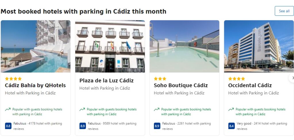 Hotels with parking in Cádiz